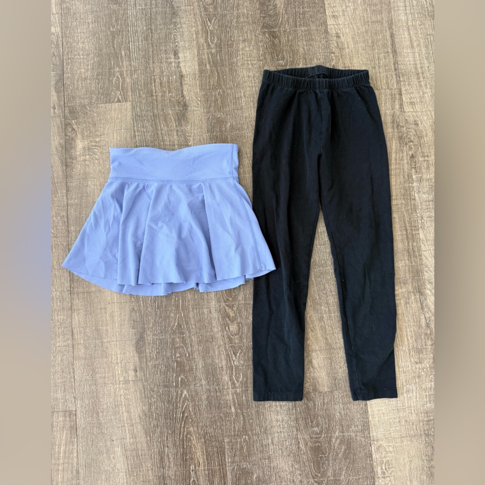 Cat & Jack Lavender Skirted Leggings with Black Leggings